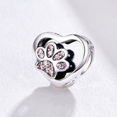 Pink Paw Heart Charm - Lullaboo
